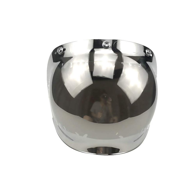 WANCAR Retro Motorcycle Bubble Visor Wind Shield Lens Universal For Standard 3-Snap Open Face Helmets(Mirrored) - Image 2